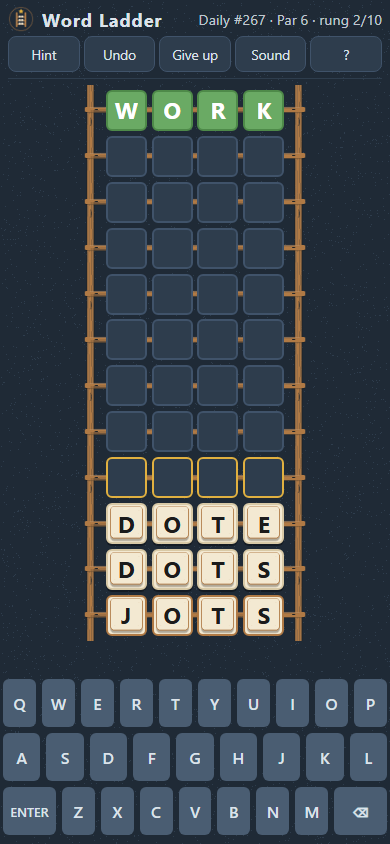 Word Ladder Daily gameplay preview