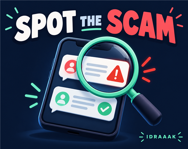 Spot the Scam — Idraaak gameplay preview